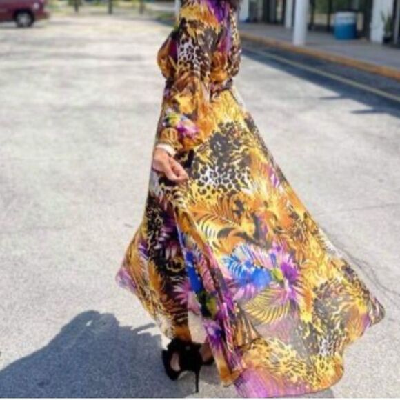 Spy Zone Exchange Tropical Lepard Dress, Y2K ,Medíum - Picture 13 of 14